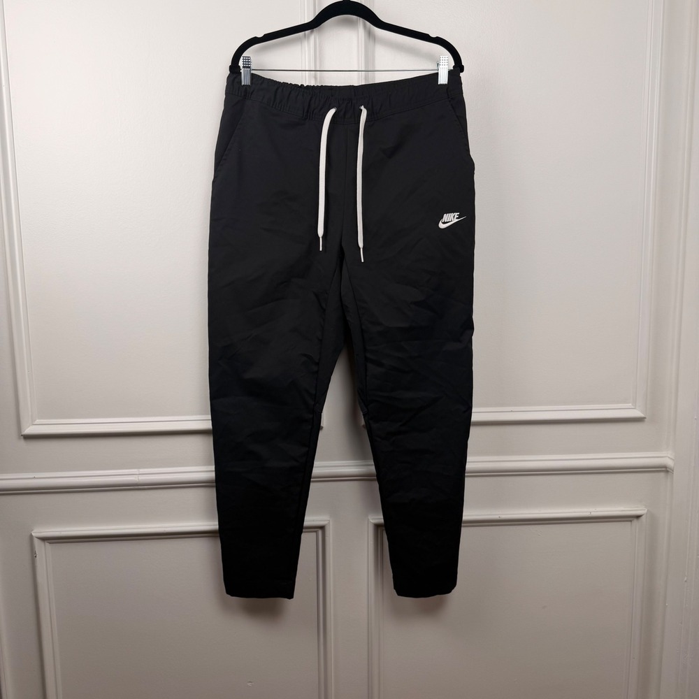 Nike Mens Sportswear Woven Joggers‎ Black Tapered Drawstring Pants Size M